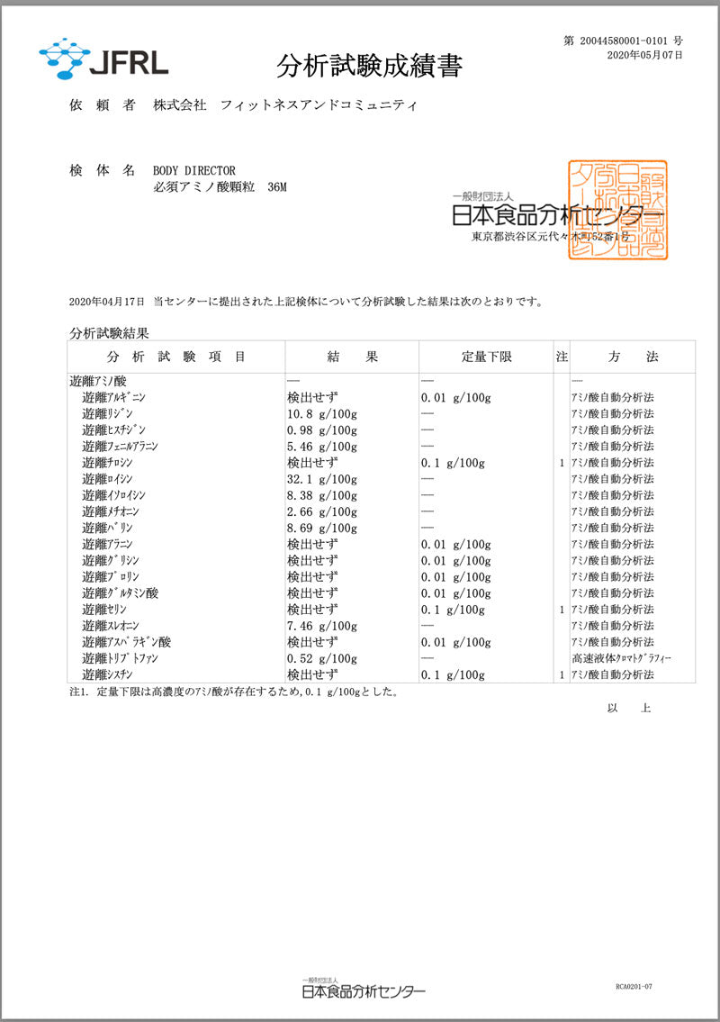 BODY DIRECTOR ORIGINAL EAA（必須アミノ酸）